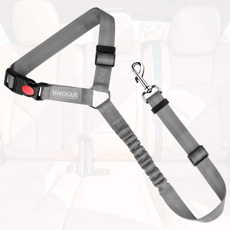BWOGUE Pet Dog Cat Seat Belts, Car Headrest Restraint Adjustable Safety Leads Vehicle Seatbelt Harness (1 Pack) - Image 2